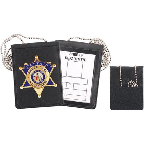Strong Leather Company Recessed Velcro Badge and ID Holder with Chain 71600-3512 - Badges & Accessories