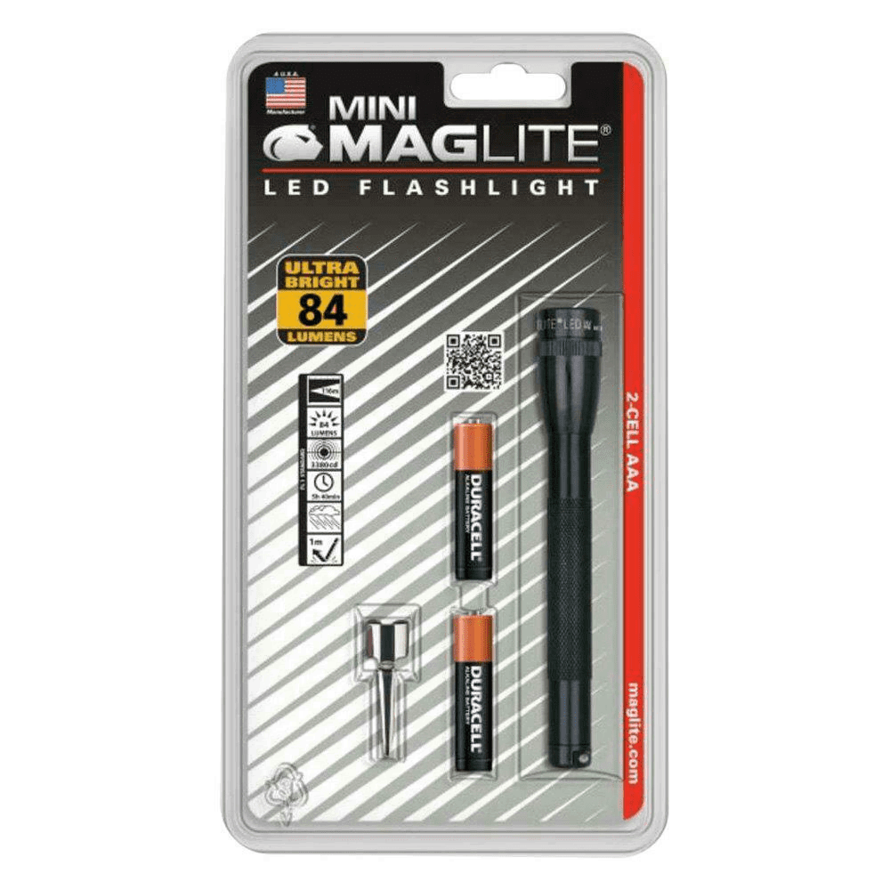 Maglite P32 Mini Maglite 2 AAA-Cell LED Flashlight - Black, Display Box