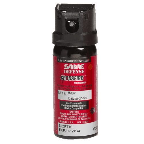 Sabre Crossfire Active and Inert Pepper Spray (Inert, 0.33% MC, 0.67%, 1.33% MC.) - Tactical &amp; Duty Gear
