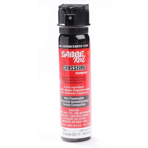 Sabre Crossfire Active and Inert Pepper Spray (Inert, 0.33% MC, 0.67%, 1.33% MC.) - Tactical &amp; Duty Gear