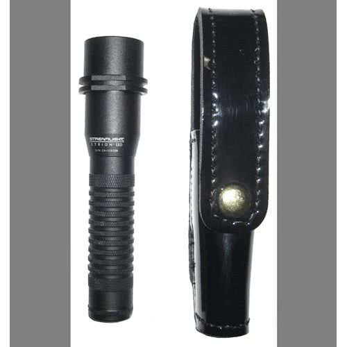 Stallion Leather Streamlight Strion LED Covered Holder - Basket Weave, Nickel