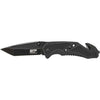 Smith &amp; Wesson M&amp;P Clip Folder - Liner Lock - Black Blade and Black Handle - Strap Cutter - Ceramic Glass Breaker SWMP11BCP - Knives