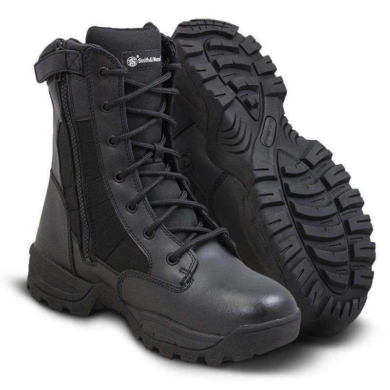 Smith & Wesson Footwear 8" Breach 2.0 Side-Zip Waterproof Boots 81040 - Clothing &amp; Accessories