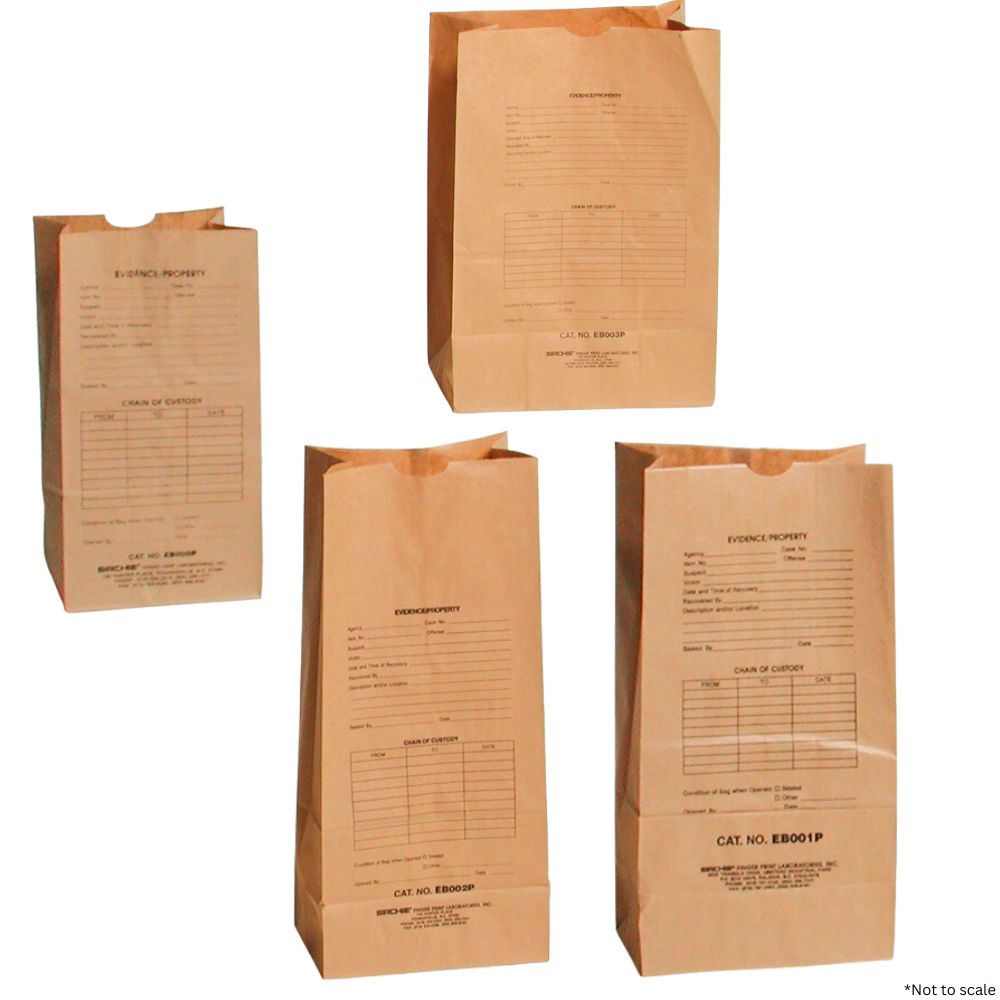 Sirchie Pre-Printed Kraft Evidence Bags (Set of 100) - Tactical & Duty Gear