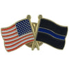 Thin Blue Line Thin Blue Line (Black Background) and American Pin Combination