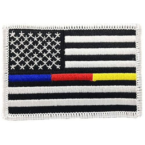 Thin Blue Line Public Safety Flag Patches Thin Blue/Red/Silver/Gold Line