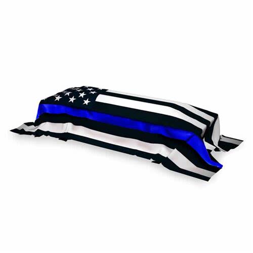 Thin Blue Line Durasleek American Flag Sewn & Embroidered