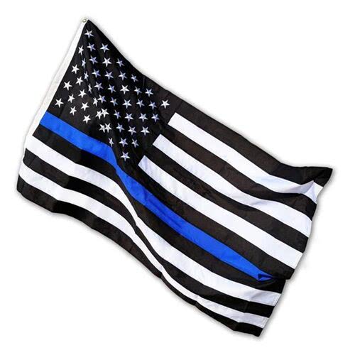 Thin Blue Line Durasleek American Flag Sewn & Embroidered