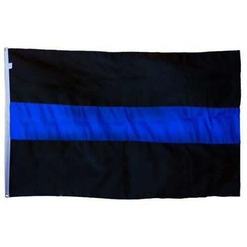 Thin Blue Line Durasleek American Flag Sewn & Embroidered