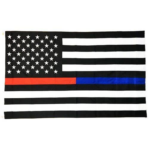 Thin Blue Line Durasleek American Flag Sewn & Embroidered