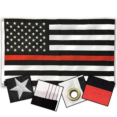 Thin Blue Line Durasleek American Flag Sewn & Embroidered