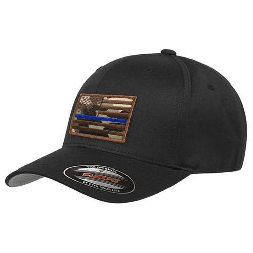 Thin Blue Line FlexFit Dual American Flag Ball Cap