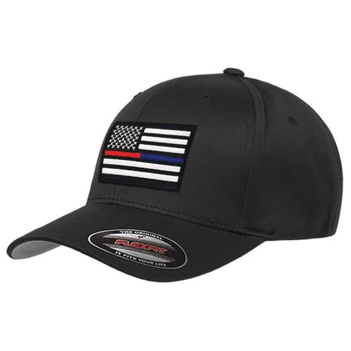 Thin Blue Line FlexFit Dual American Flag Ball Cap