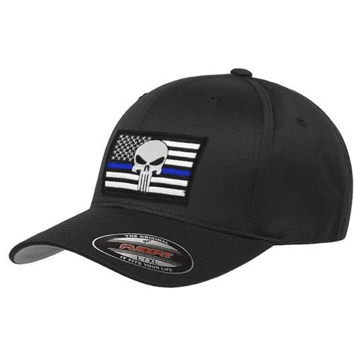 Thin Blue Line FlexFit Dual American Flag Ball Cap