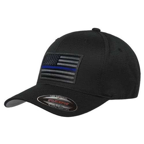 Thin Blue Line FlexFit Dual American Flag Ball Cap