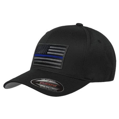 Thin Blue Line FlexFit Dual American Flag Ball Cap