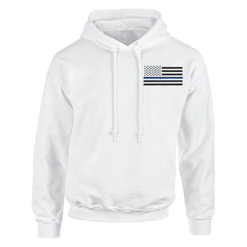 Thin Blue Line American Flag Hoodie