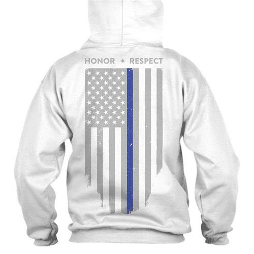 Thin Blue Line Hoodie - Honor/Respect Thin Blue Line Flag - Clothing & Accessories
