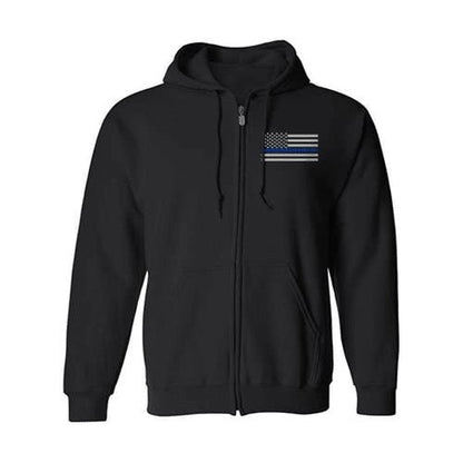 Thin Blue Line Full Zip - Thin Blue Line American Flag - Unisex