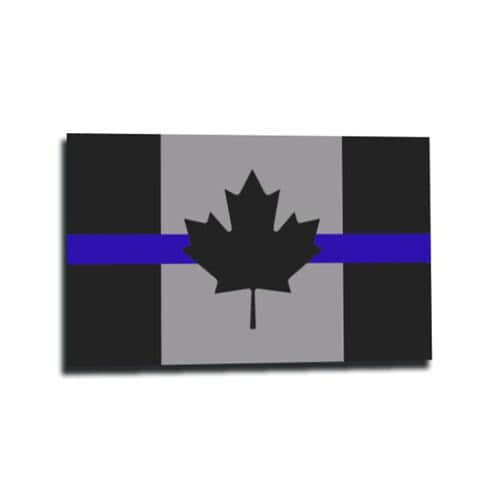Thin Blue Line Canadian Flag Sticker - Clothing Accessories