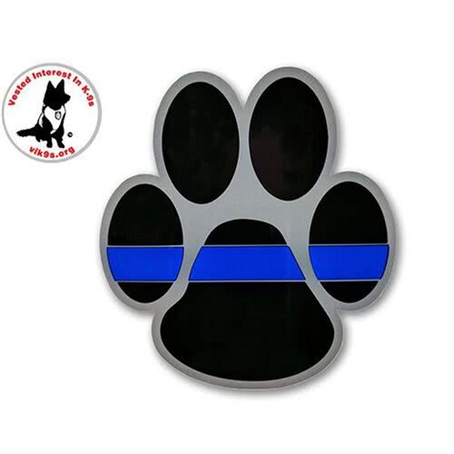Thin Blue Line Paw Sticker - 3 x 3.5 Inches - Clothing & Accessories