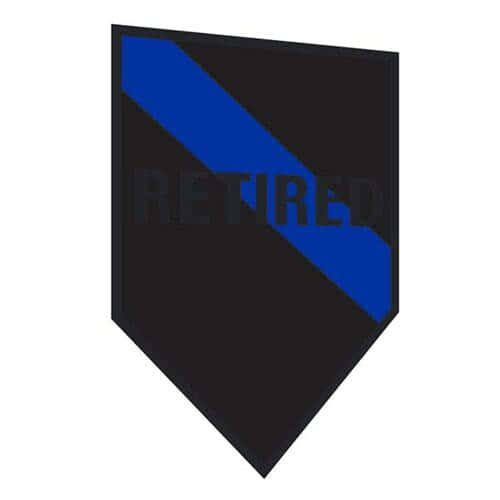 Thin Blue Line Retired Sticker - 4 x 6 Inches - Clothing &amp; Accessories