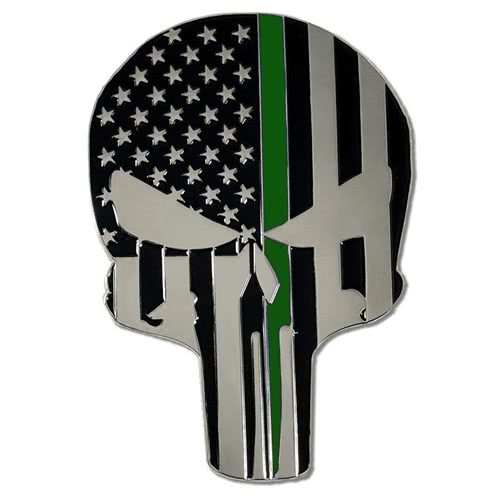 Thin Blue Line American Flag Vehicle Emblem - Flags