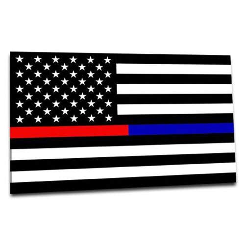 Thin Blue Line Thin Red Line American Sticker – 4 x 6 Inches - Emblems, Patches and Flags