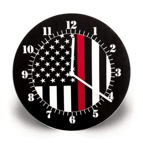 Thin Blue Line / Thin Red Line American Flag Clock - Watches