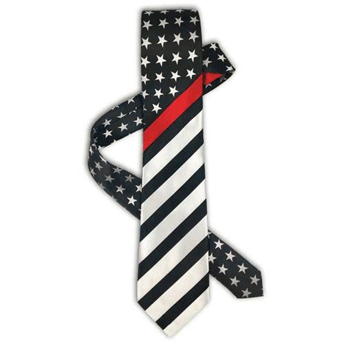 Thin Blue Line - Thin Red Line - Thin Silver Line Flag Tie - Clothing & Accessories