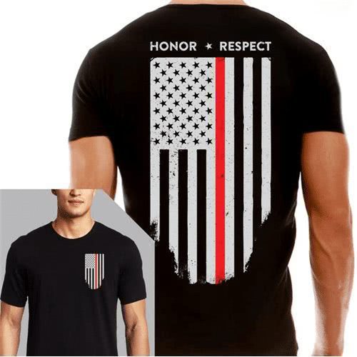 Thin Blue Line Men's T-Shirt - Thin Blue Line Flag