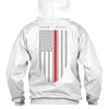 Thin Red Line Hoodie - American Flag Honor & Respect - White, XL