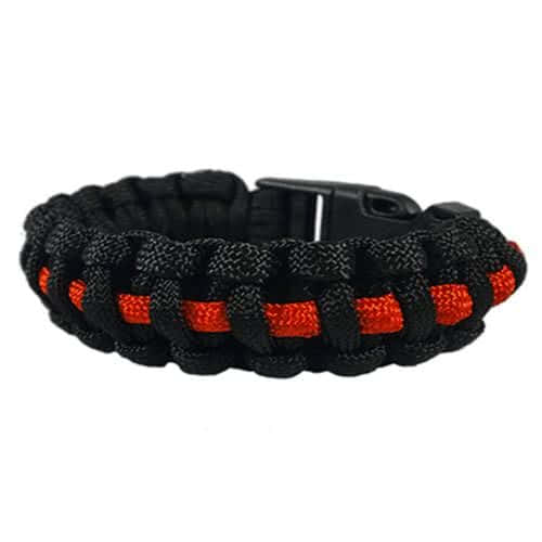 Paracord Survival Bracelet - Thin Blue/Red Line - Jewelry