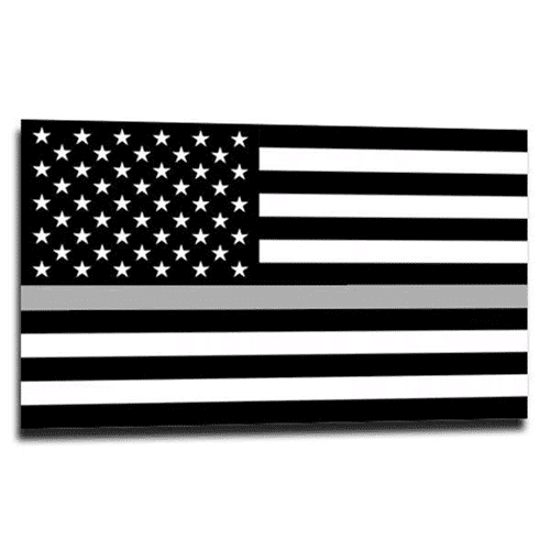 Thin Blue Line Thin Silver Line American Sticker - 4 x 6 Inches - Clothing & Accessories