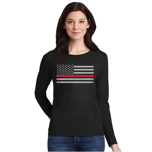 Thin Blue Line Women's - Long Sleeve Classic Thin Blue/Silver/Red/Gold/Green Line - Thin Red Line, S
