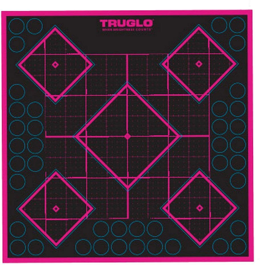 Truglo 5-Diamond Pink Target 12''x12'' - 6 Pack TG14P6 - Shooting Accessories