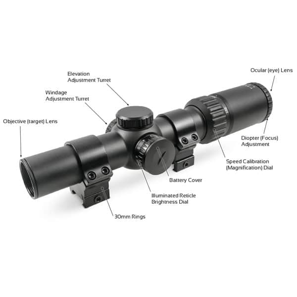 Truglo OPTI-SPEED Velocity Calibrated BDC Crossbow Scope TG8514BLC - Shooting Accessories
