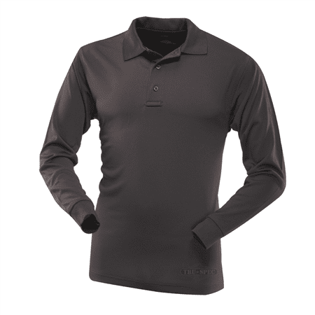 TRU-SPEC Long Sleeve Performance Polo - Black, XS