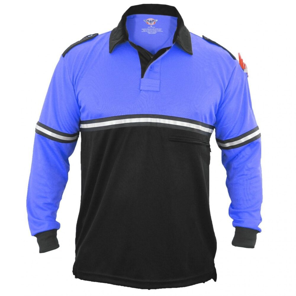Two-Tone Long Sleeve Bike Patrol Uniform Polo Shirt (Plain or with POLICE, SHERIFF, EVENT STAFF, SECURITY, and more) - Bike Patrol Clothing