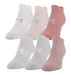 Under Armour Women's UA Essential No-Show Socks 6-Pack 1332943 - Pink Clay, M