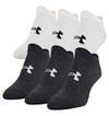 Under Armour Women's UA Essential No-Show Socks 6-Pack 1332943 - Black/White, M