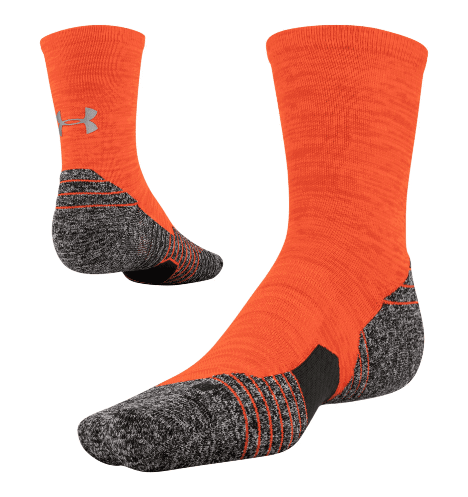 Under Armour UnisexRun Cushion Crew Socks - Phoenix Orange, L
