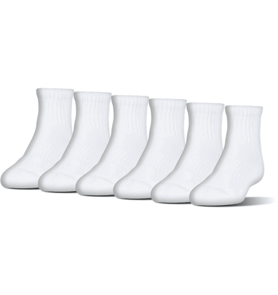 Under Armour UnisexCharged Cotton 2.0 Quarter Length Socks – 6-Pack – M -