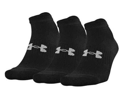Under Armour Training Cotton No Show Socks - 3-Pack - Black, M