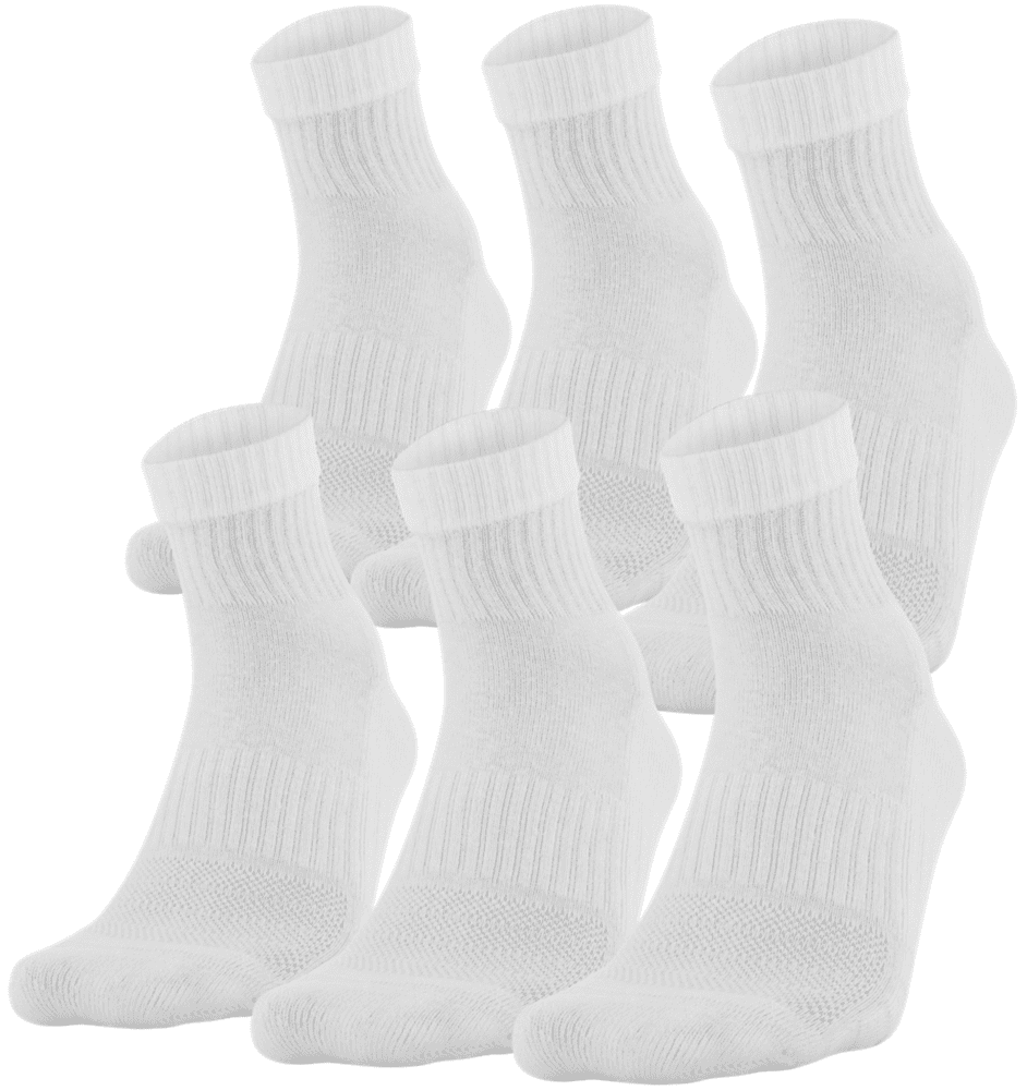 Under Armour Unisex Training Cotton Quarter 6-Pack Socks - White, L