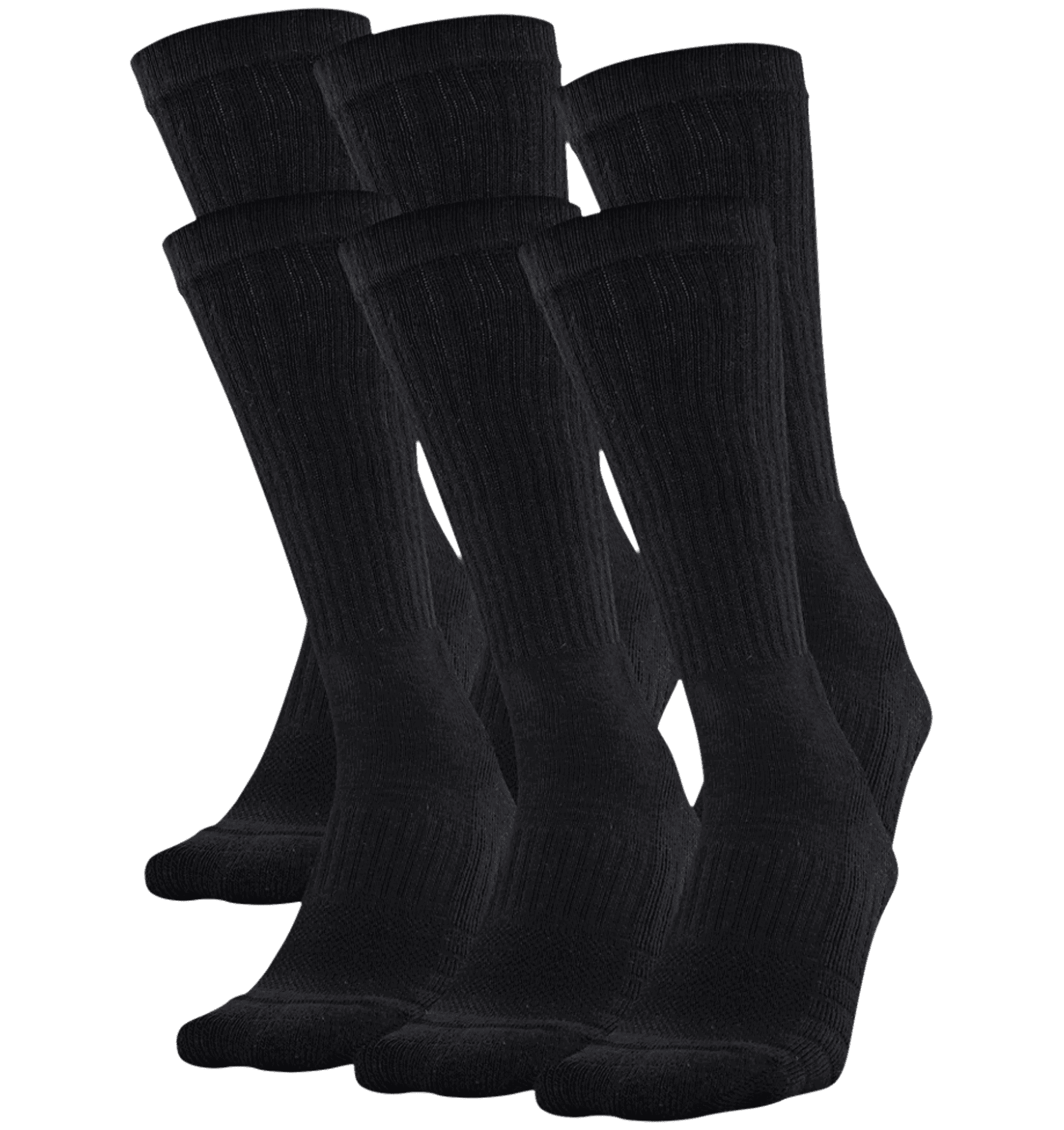 Under Armour Unisex UA Training Cotton Crew 6-Pack Socks - Black, XL