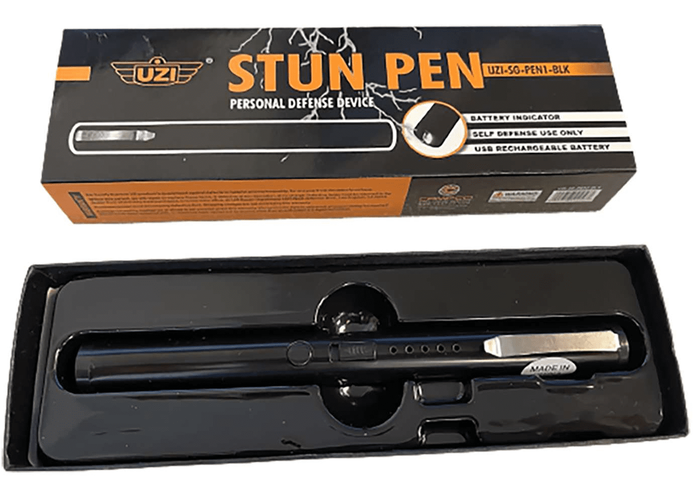 UZI Defense Stun Pen with Clip - Black - Notepads, Clipboards, & Pens