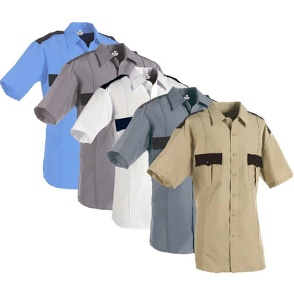 Two-Tone Short Sleeve Uniform Shirt - Clothing &amp; Accessories