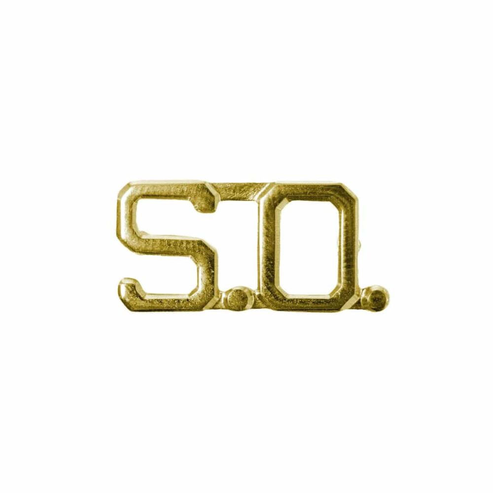 SO Pin Security Officer Collar Pin in Gold or Silver - Pair - Gold