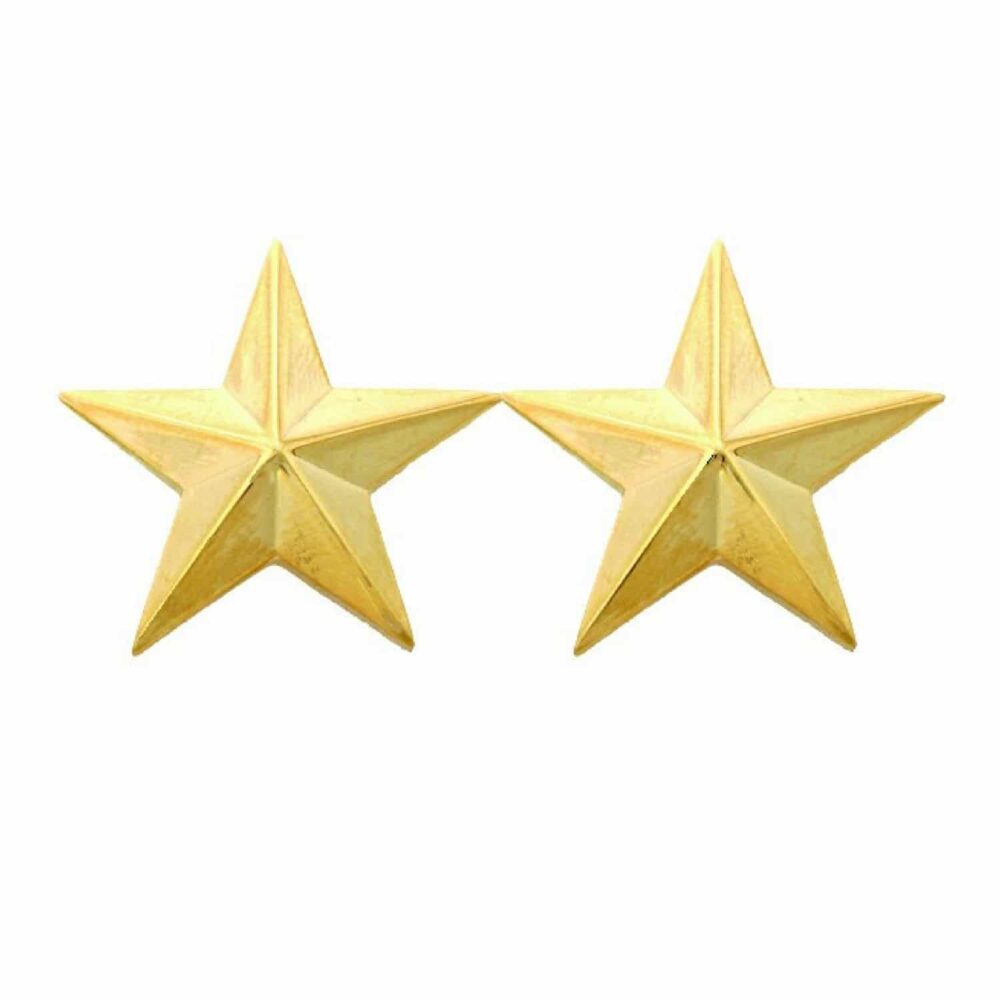 First Class Two Star Collar Insignia silver-plated rank pins for law enforcement and security dress uniforms
